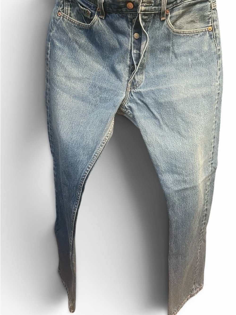 Vintage 501 1999 Women's Light Wash Straight Leg Jeans - Classic Button Fly